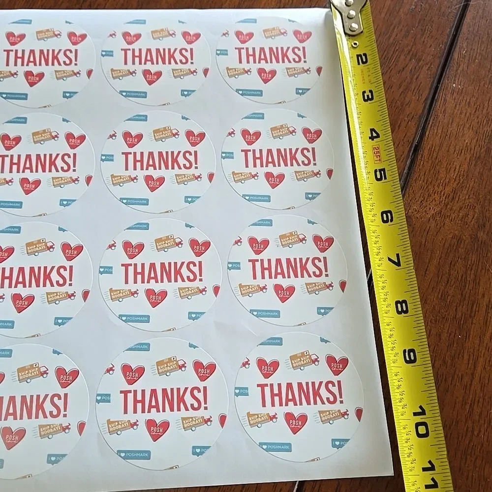 Thanks Stickers Sheet Poshmark Posh Swag Merch RARE big Sticker 1 Sheet 12 Indiv